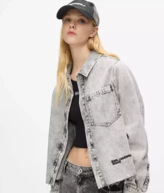 Ağartılmış denim gömlek