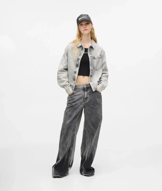 Ağartılmış denim gömlek Ağartılmış denim gömlek
