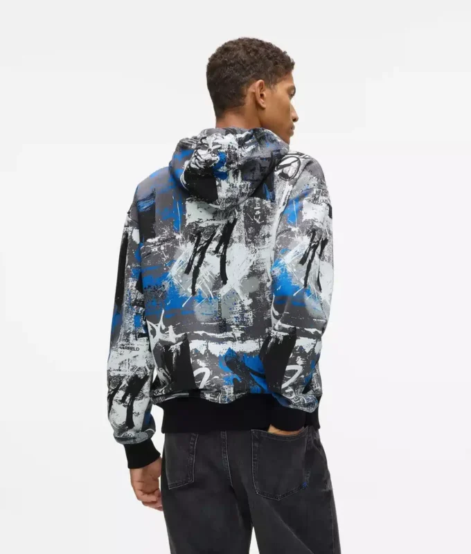 All-over boya efekti kapüşonlu sweatshirt All-over boya efekti kapüşonlu sweatshirt