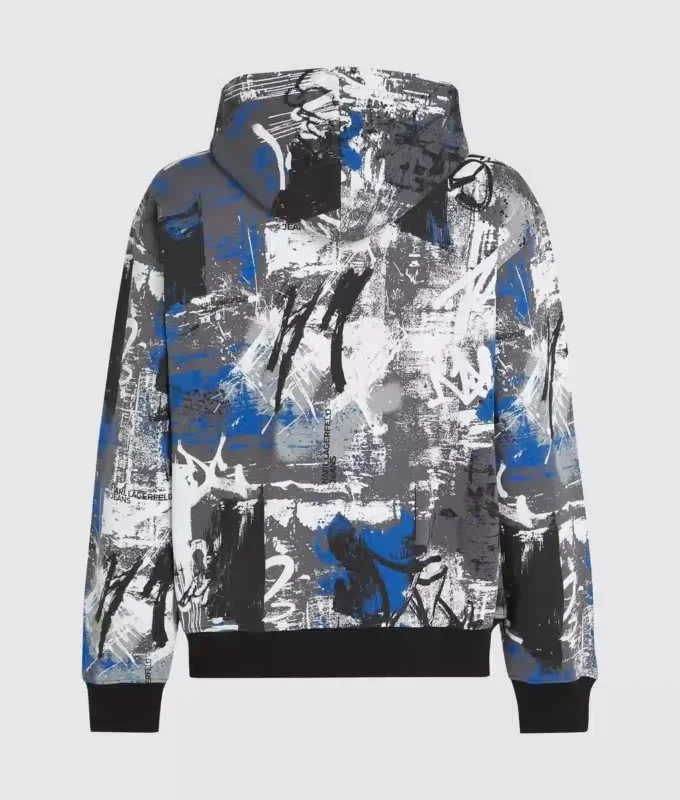 All-over boya efekti kapüşonlu sweatshirt All-over boya efekti kapüşonlu sweatshirt