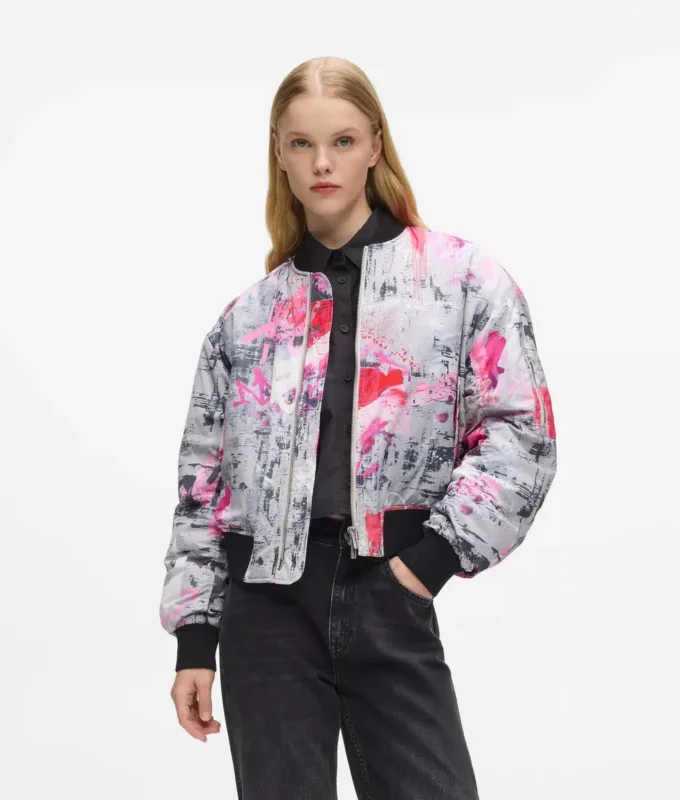 All-over boyalı bomber ceket All-over boyalı bomber ceket