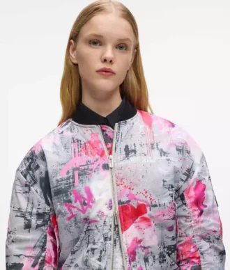 All-over boyalı bomber ceket