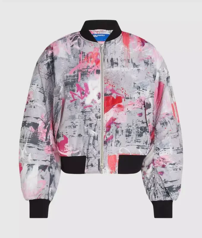 All-over boyalı bomber ceket All-over boyalı bomber ceket