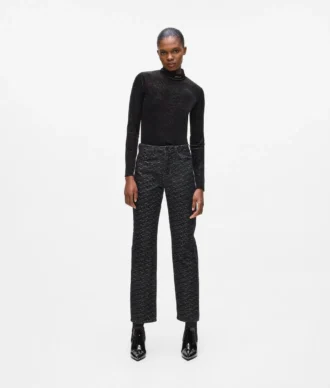 All-over-print düz paça jean
