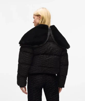 All-over-print puffer ceket