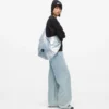 Büyük, parlak denim hobo çanta Büyük, parlak denim hobo çanta