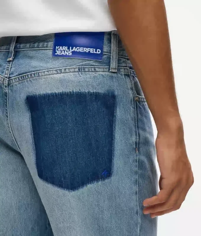 Cep çıkarılmış düz kesim kot pantolon Cep çıkarılmış düz kesim kot pantolon