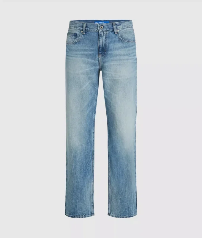Cep çıkarılmış düz kesim kot pantolon Cep çıkarılmış düz kesim kot pantolon
