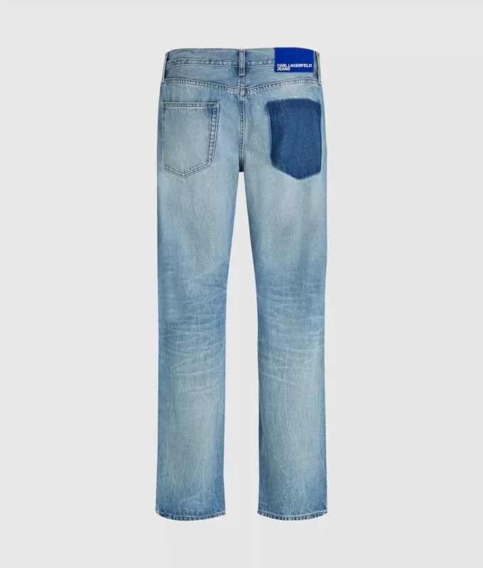 Cep çıkarılmış düz kesim kot pantolon Cep çıkarılmış düz kesim kot pantolon