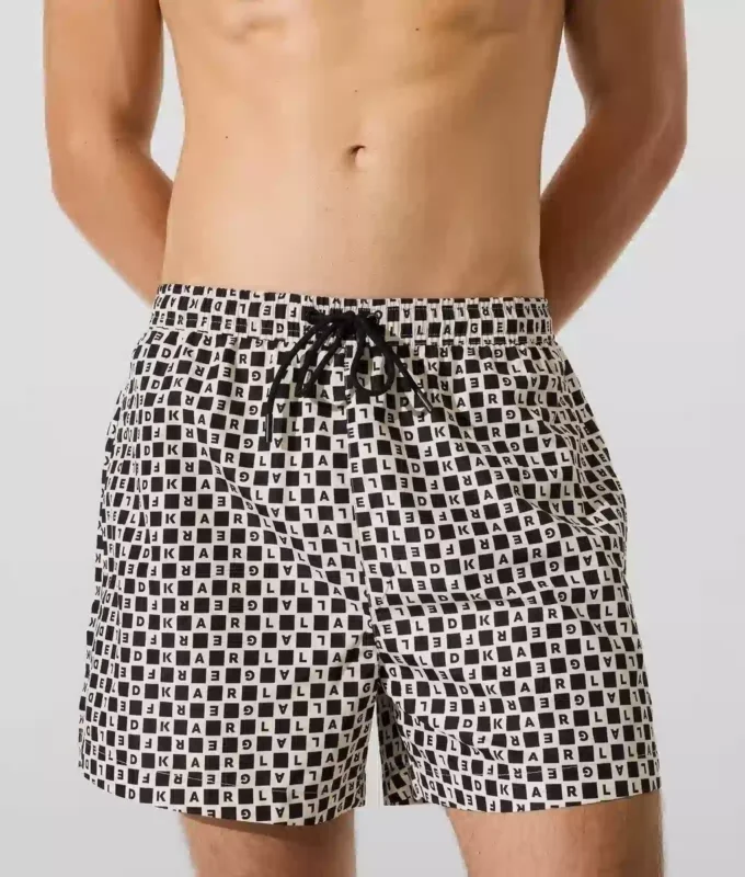 Dama tahtası desenli boardshort Dama tahtası desenli boardshort