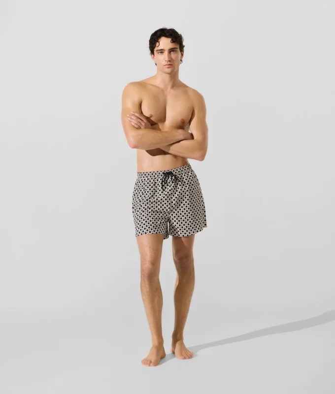 Dama tahtası desenli boardshort Dama tahtası desenli boardshort