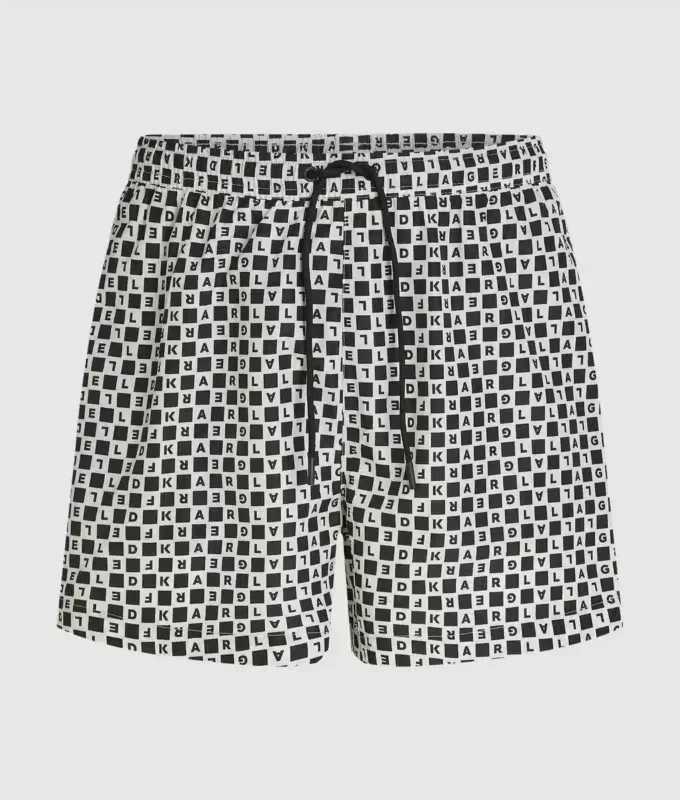 Dama tahtası desenli boardshort Dama tahtası desenli boardshort