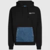 Denim cepli kapüşonlu sweatshirt Denim cepli kapüşonlu sweatshirt