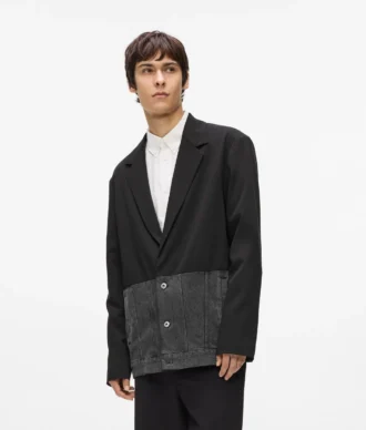 Denim panelli blazer