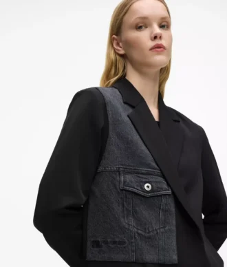 Denim panelli blazer