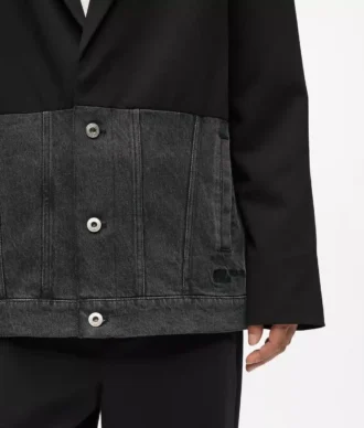 Denim panelli blazer