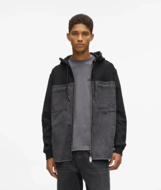 Denim panelli ceket