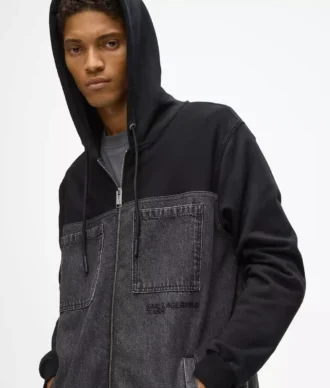 Denim panelli ceket