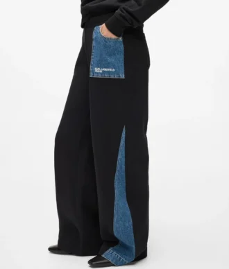 Denim panelli eşofman altı