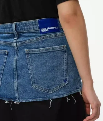 Denim panelli maksi etek