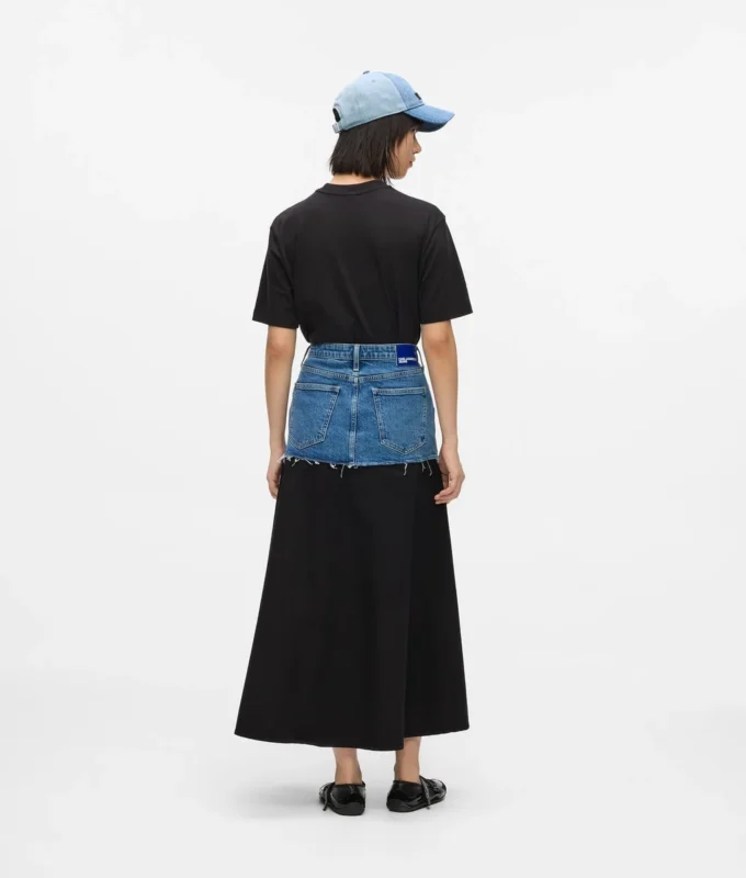 Denim panelli maksi etek Denim panelli maksi etek