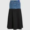 Denim panelli maksi etek Denim panelli maksi etek