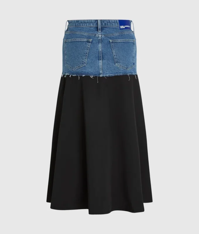 Denim panelli maksi etek Denim panelli maksi etek