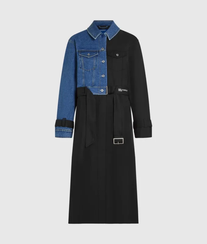 Denim panelli trençkot Denim panelli trençkot