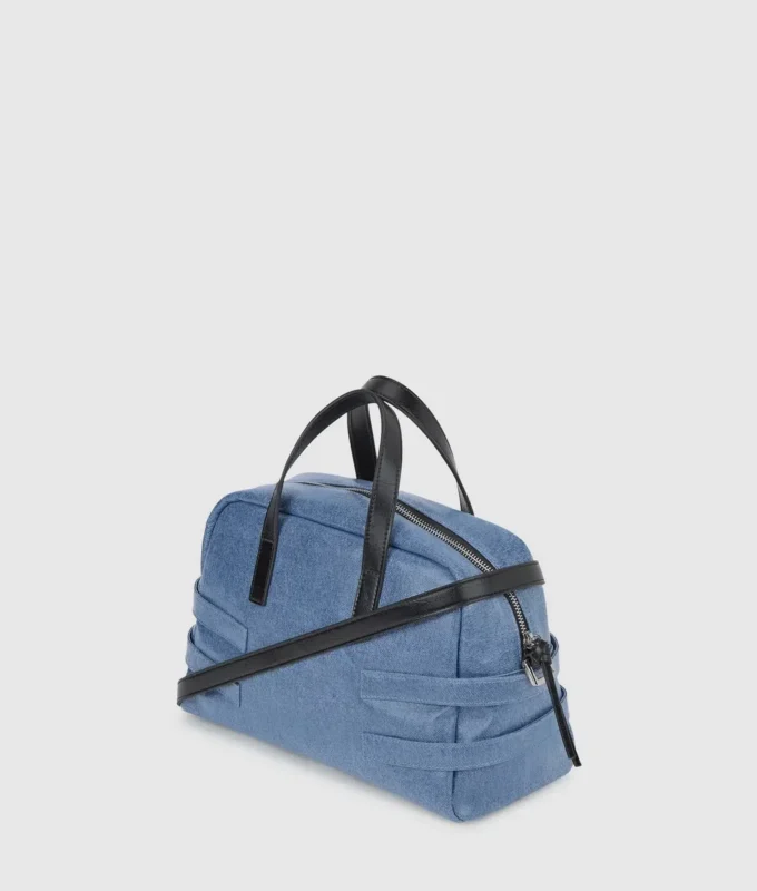 Denim tokalı bowling çantası Denim tokalı bowling çantası