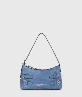 Denim tokalı omuz çantası
