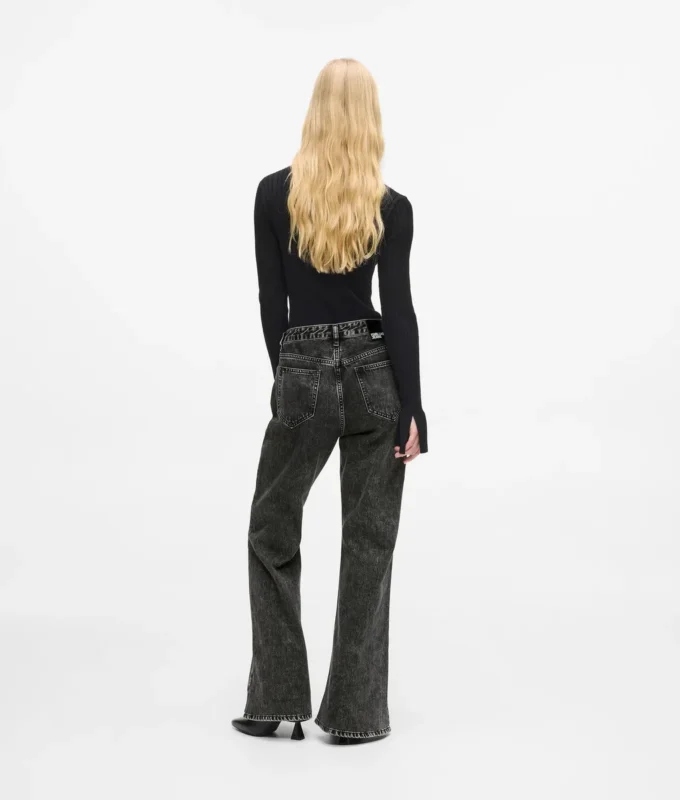 Dikişli yüksek bel kloş jean Dikişli yüksek bel kloş jean