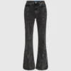 Dikişli yüksek bel kloş jean Dikişli yüksek bel kloş jean