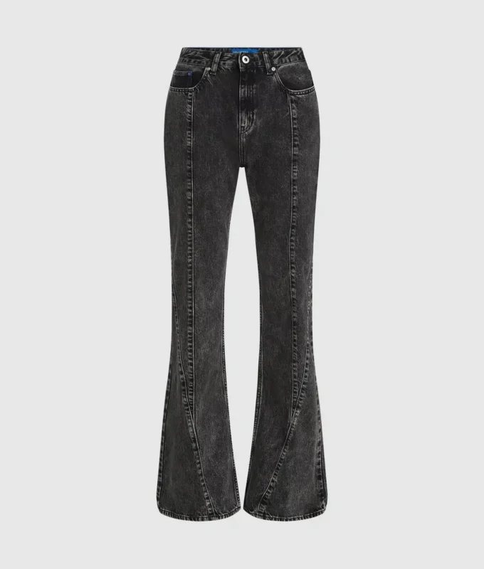 Dikişli yüksek bel kloş jean Dikişli yüksek bel kloş jean