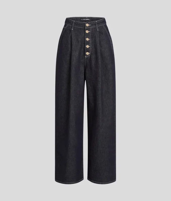 DÜĞMELİ GENİŞ BACAKLI JEAN DÜĞMELİ GENİŞ BACAKLI JEAN