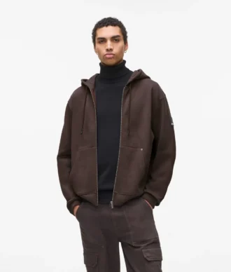 Fermuarlı kapüşonlu sweatshirt