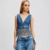 FRINGED DENIM ÜST FRINGED DENIM ÜST