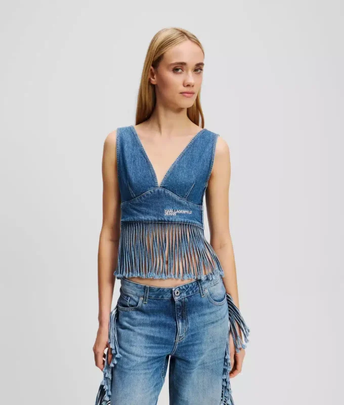 FRINGED DENIM ÜST FRINGED DENIM ÜST