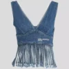 FRINGED DENIM ÜST FRINGED DENIM ÜST