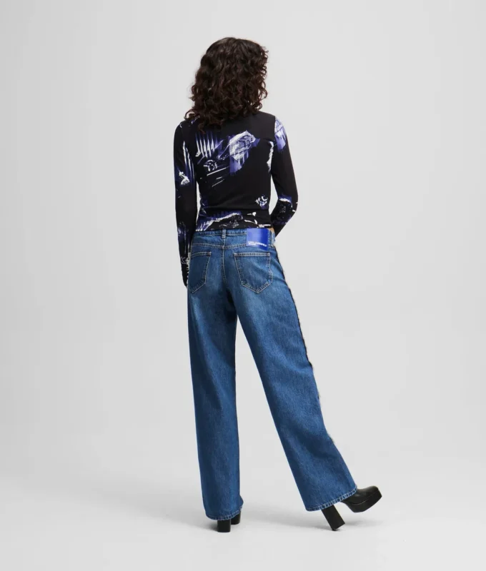 FRINGED MID-RISE RELAXED JEANS FRINGED MID-RISE RELAXED JEANS