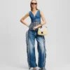 FRINGED RELAXED JEANS FRINGED RELAXED JEANS