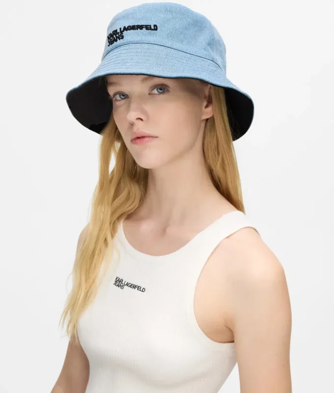 Çift taraflı denim kova şapka Çift taraflı denim kova şapka