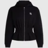 Ikon büzgülü fermuarlı kapüşonlu sweatshirt Ikon büzgülü fermuarlı kapüşonlu sweatshirt