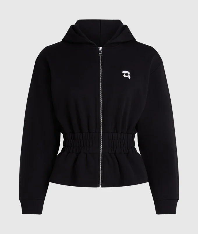 Ikon büzgülü fermuarlı kapüşonlu sweatshirt Ikon büzgülü fermuarlı kapüşonlu sweatshirt