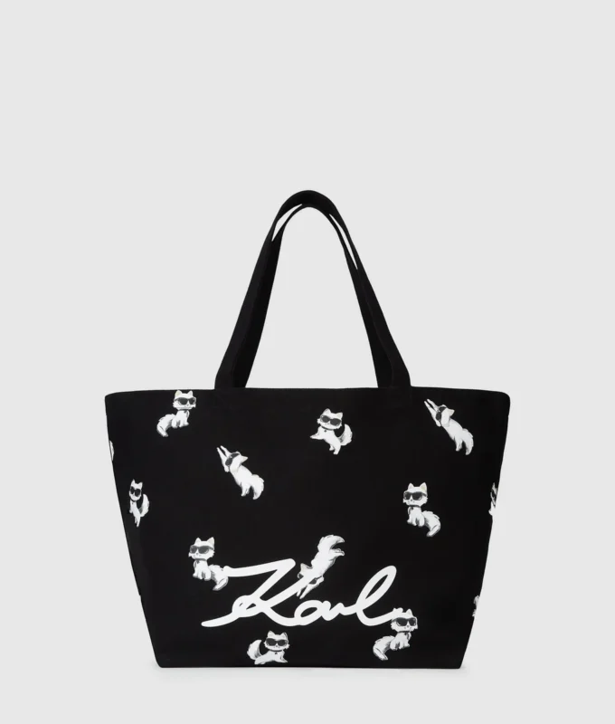 Ikon Choupette baskılı alışveriş çantası Ikon Choupette baskılı alışveriş çantası