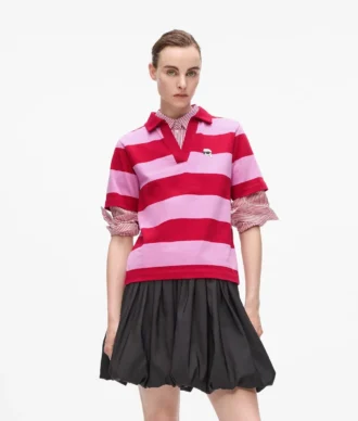 Ikon çizgili polo gömlek
