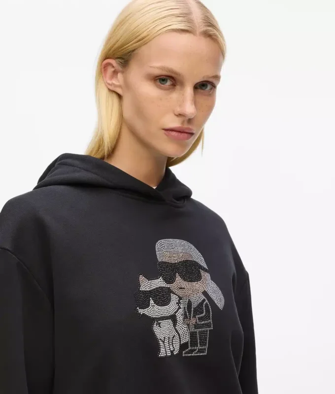 Ikon rhinestone kapüşonlu sweatshirt Ikon rhinestone kapüşonlu sweatshirt