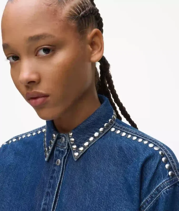 Çivili denim gömlek Çivili denim gömlek