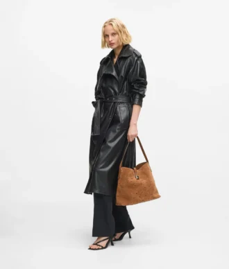 K/Autograph asma kilitli süet hobo çanta