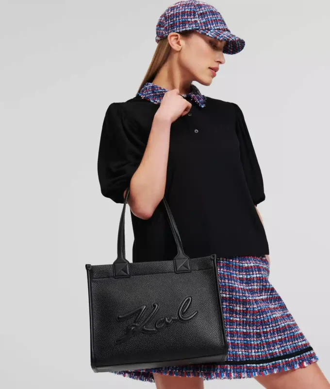 K/SKUARE GRAINY ORTA BOY TOTE ÇANTA