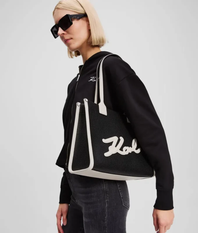 K/SKUARE GRAINY ORTA BOY TOTE ÇANTA